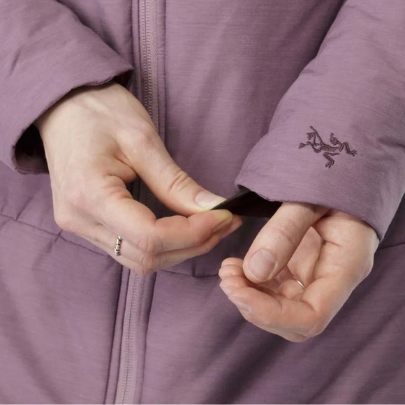 Purple Quilted Puffer Coat with Hood and High Collar - Picture 5 of 16